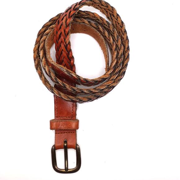 Braided Leather Belt ~ Medium Golden Brown  36  Boho Western Cottage - Picture 1 of 5